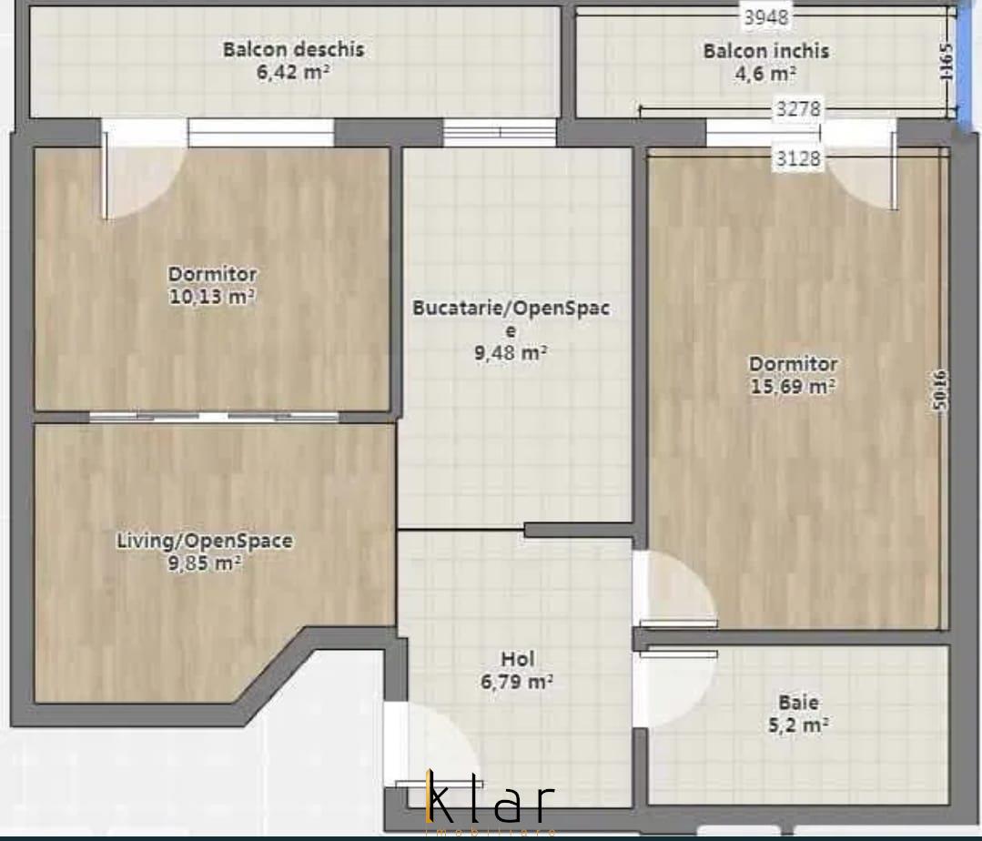Apartament modern cu 3 camere, etaj intermediar, parcare! Zona Terra!
