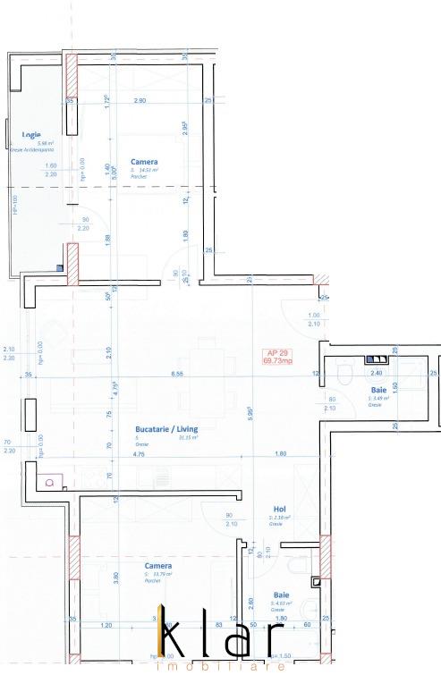Apartament semifinisat, 3 camere, lift, zona centrala!