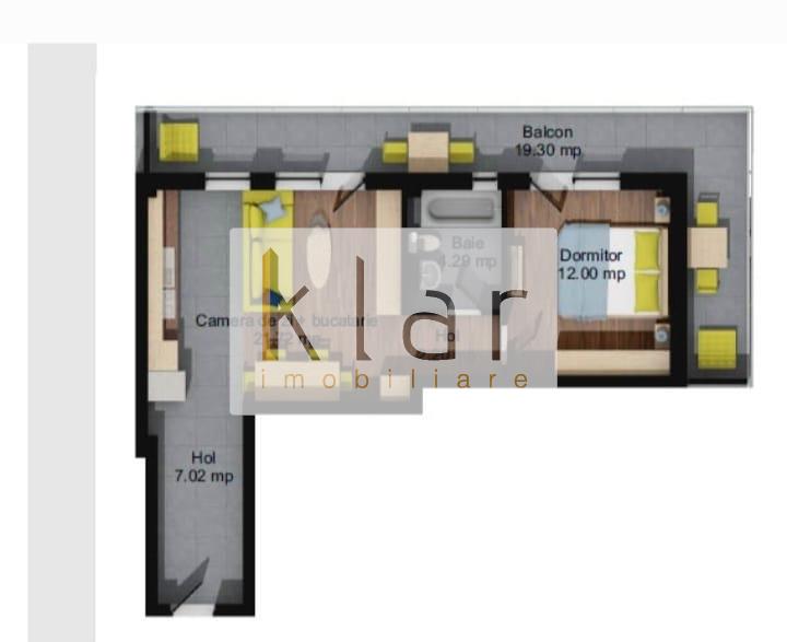 Apartament 2 camere, terasa 20 mp, bloc nou cu lift, Baciu!