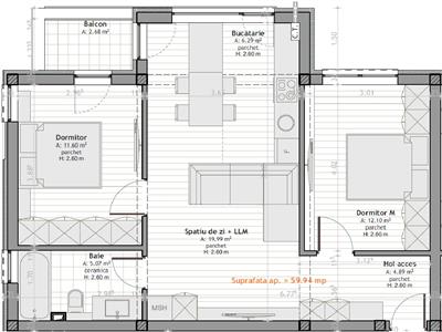 Apartament 3 camere, bloc nou, parcare inclusa, zona Catanelor!