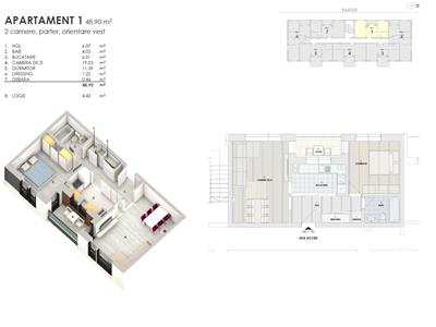 Apartament  2 camere decomandate, semifinisat, zona Somesului!