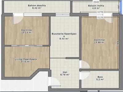 Apartament modern cu 3 camere, etaj intermediar, parcare! Zona Terra!