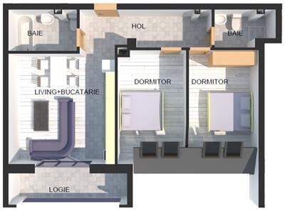 Apartament semifinisat 3 camere, zona Sub Cetate!