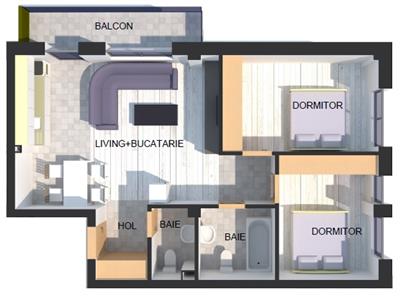 Apartament semifinisat 3 camere, zona Sub Cetate!