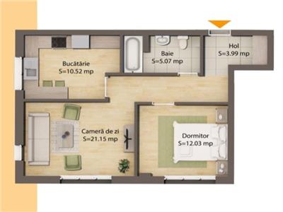 Apartament 2 camere decomandate, garaj, zona Terra!