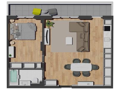 Apartament cu 2 camere in bloc nou! Zona Vivo!