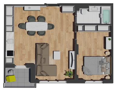 Apartament cu 2 camere in bloc nou! Zona Vivo!